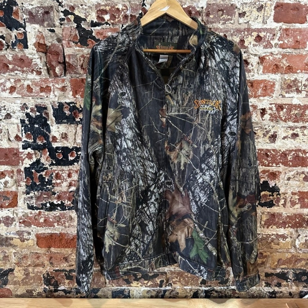 ScentLok Mens Camo Hooded Hunting Jacket 2XL Forest Camouflage Full Zip